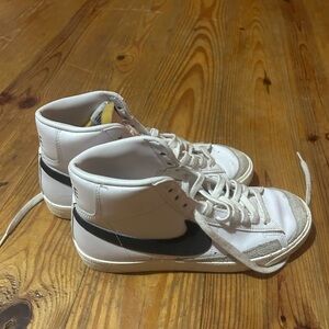 Nike White and Black High-Top Sneakers